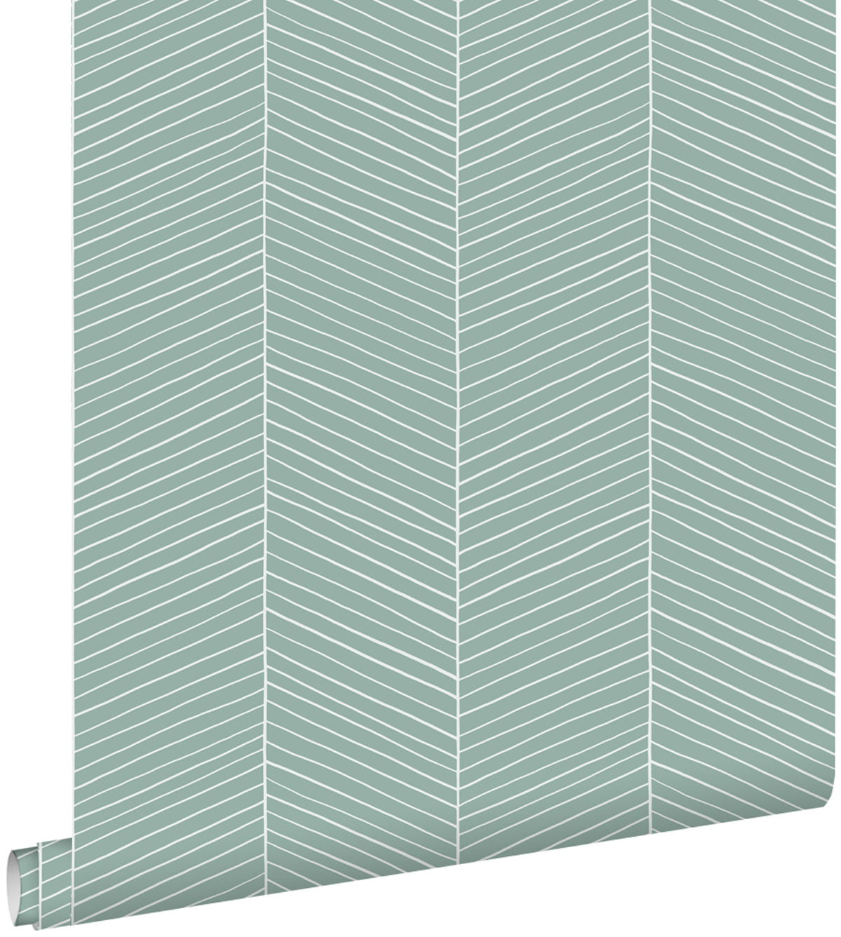 ESTAhome behang visgraat-motief vergrijsd mintgroen - 53 cm x 10.05 m - 139108