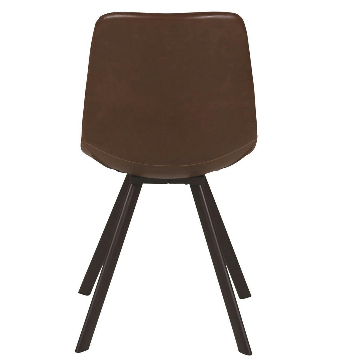 CARL - Chaise imitation cuir marron