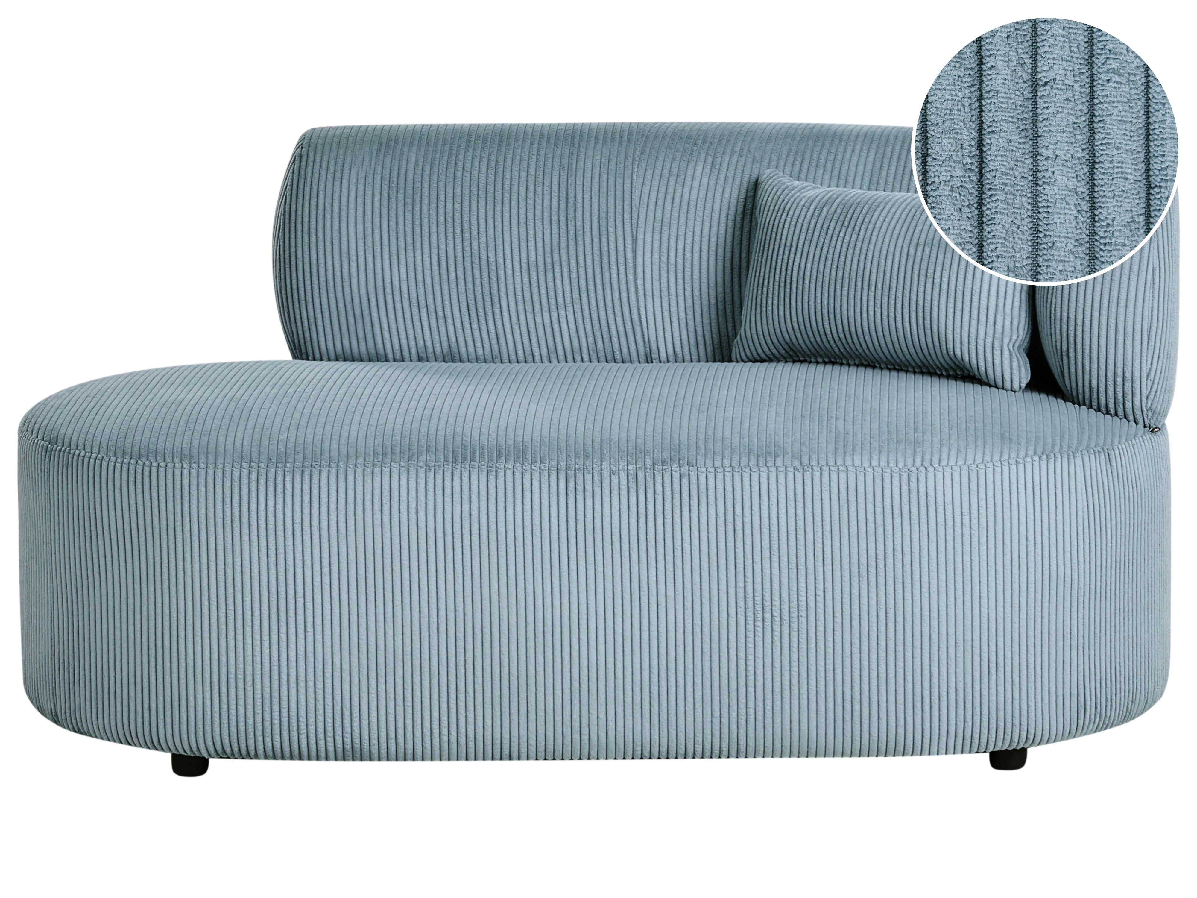 Left-Hand Chaise Longue VANVEY Corduroy Blue