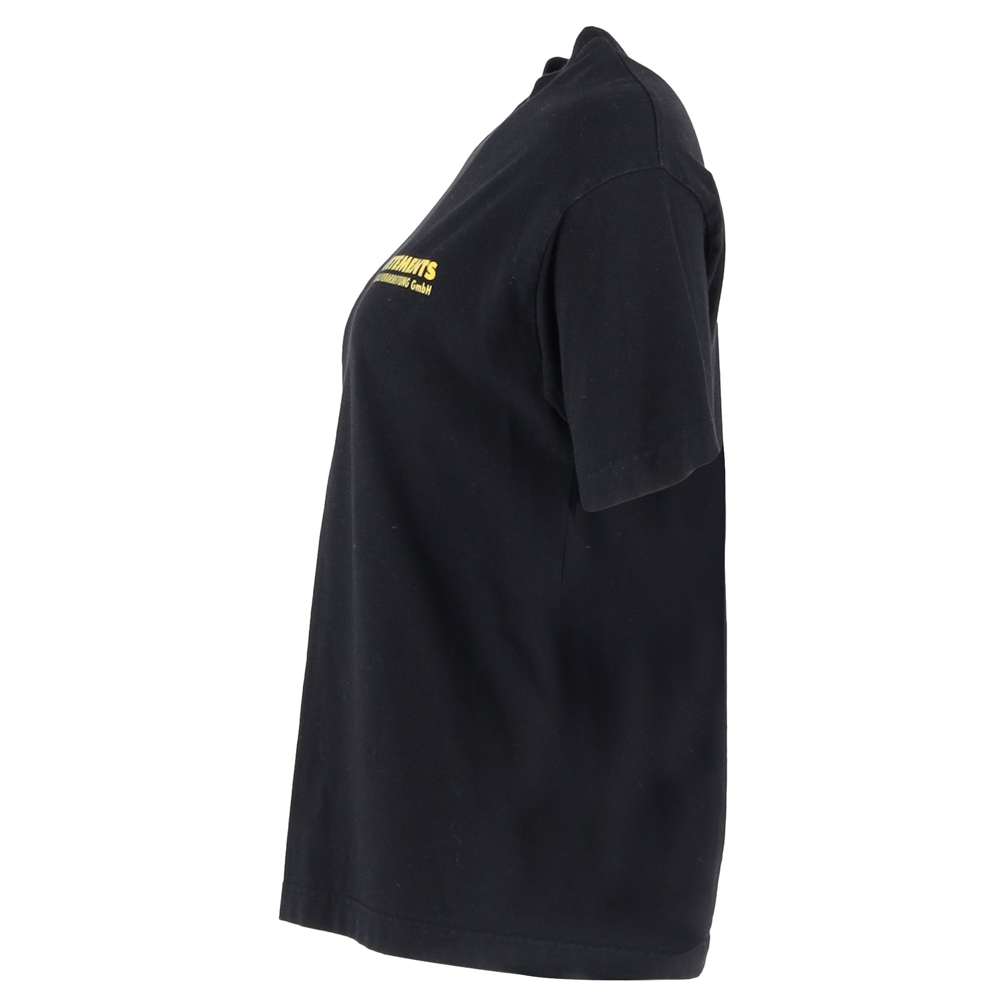 Vetements Preloved Logo Metal Print Oversized T-Shirt in Black Cotton