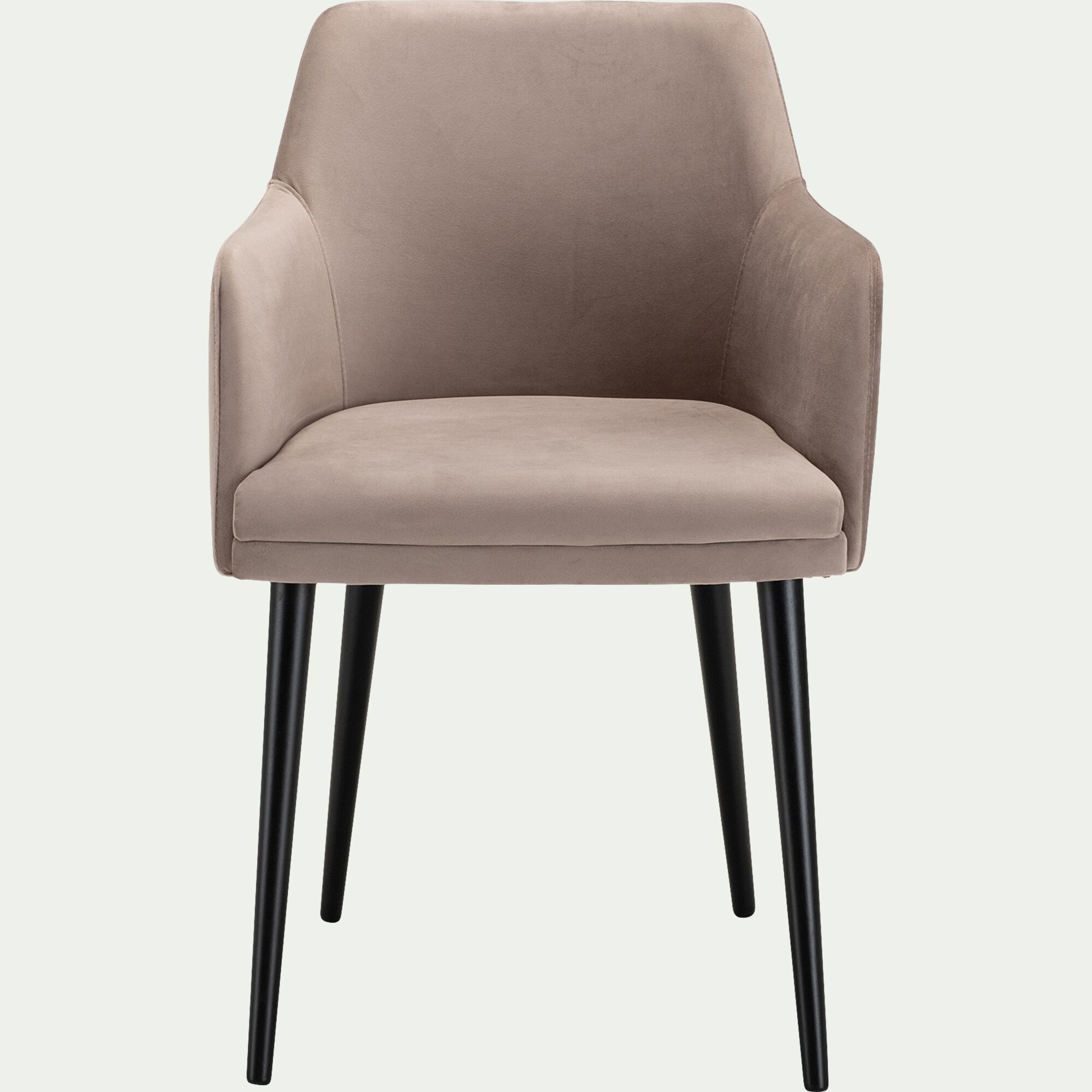 MANE - Chaise en tissu effet velours avec accoudoirs - gris
