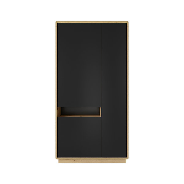 Armoire 3 portes Raven Noir et Bois