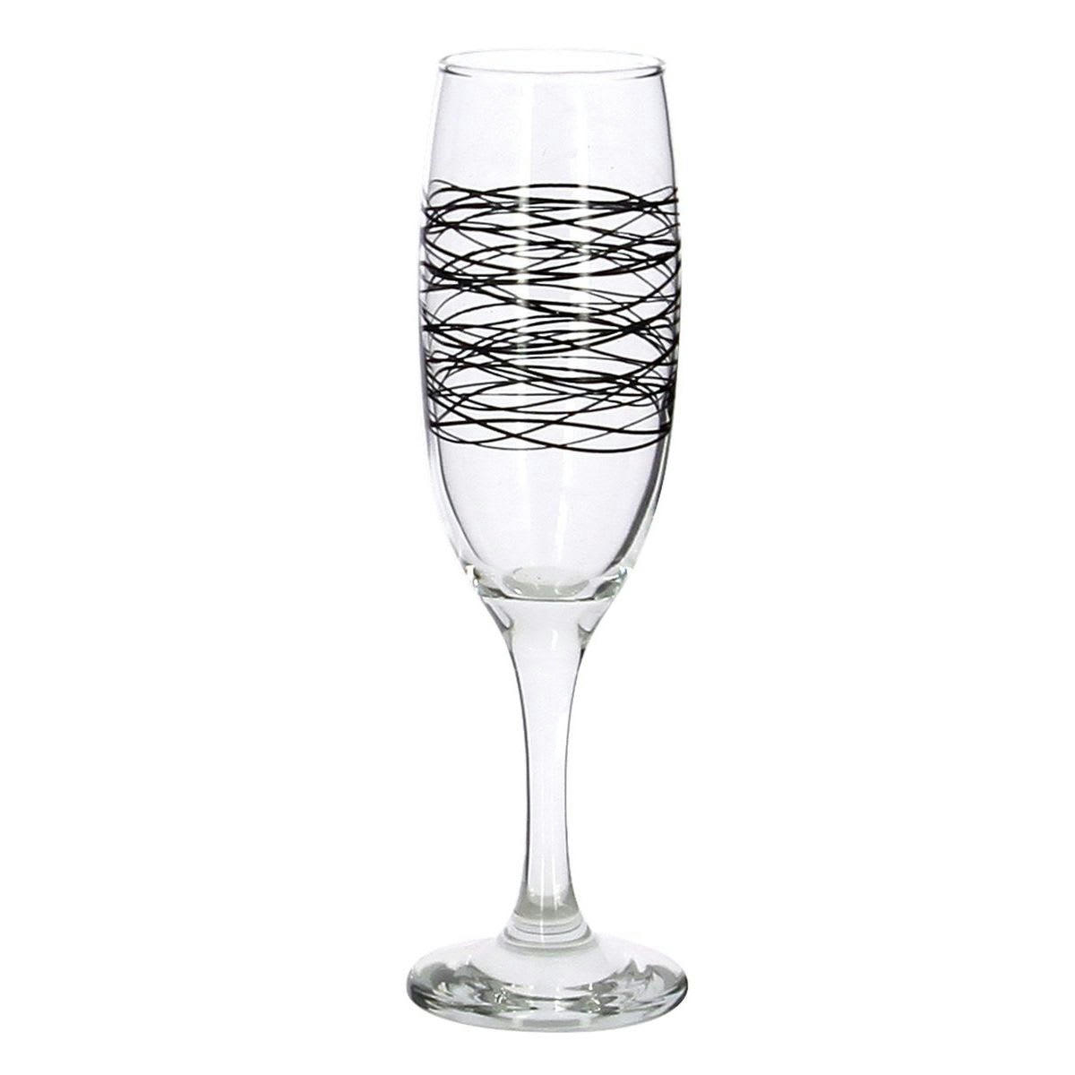 SERPENTIN - Lot de 6 flutes 22cl en verre