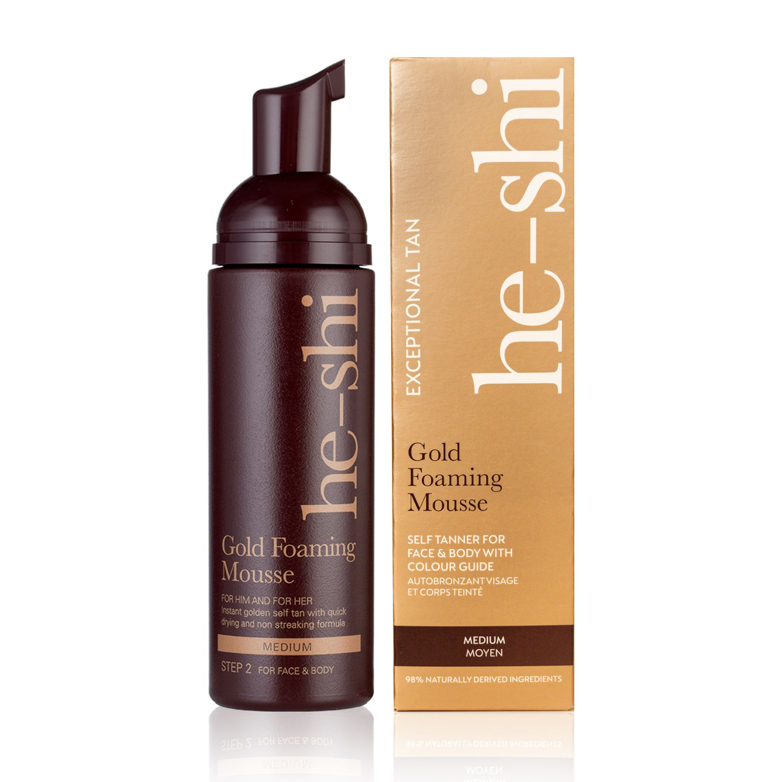 He-Shi Tan Gold Foaming Tanning Mousse | Medium Colour Shade