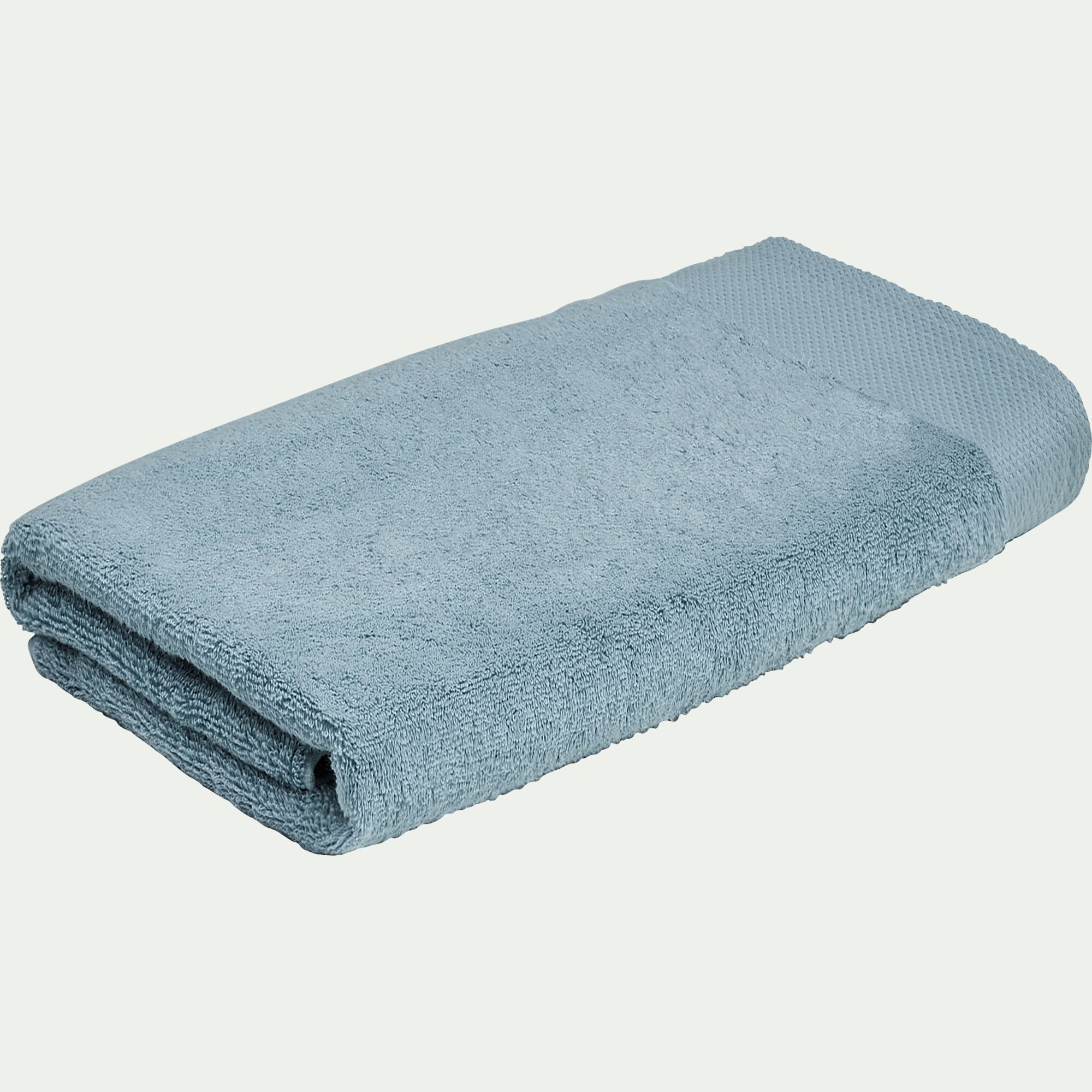 AZUR - Drap de douche en coton peigné - bleu calaluna 70x140cm