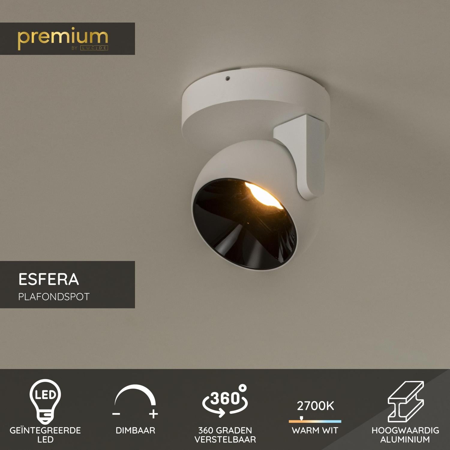 Lucide Premium ESFERA Plafondspot - Wit