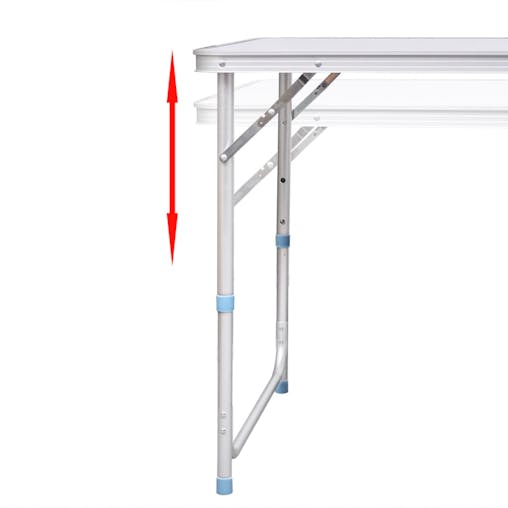 NNEVL Foldable Camping Table Height Adjustable Aluminium 120 x 60 cm