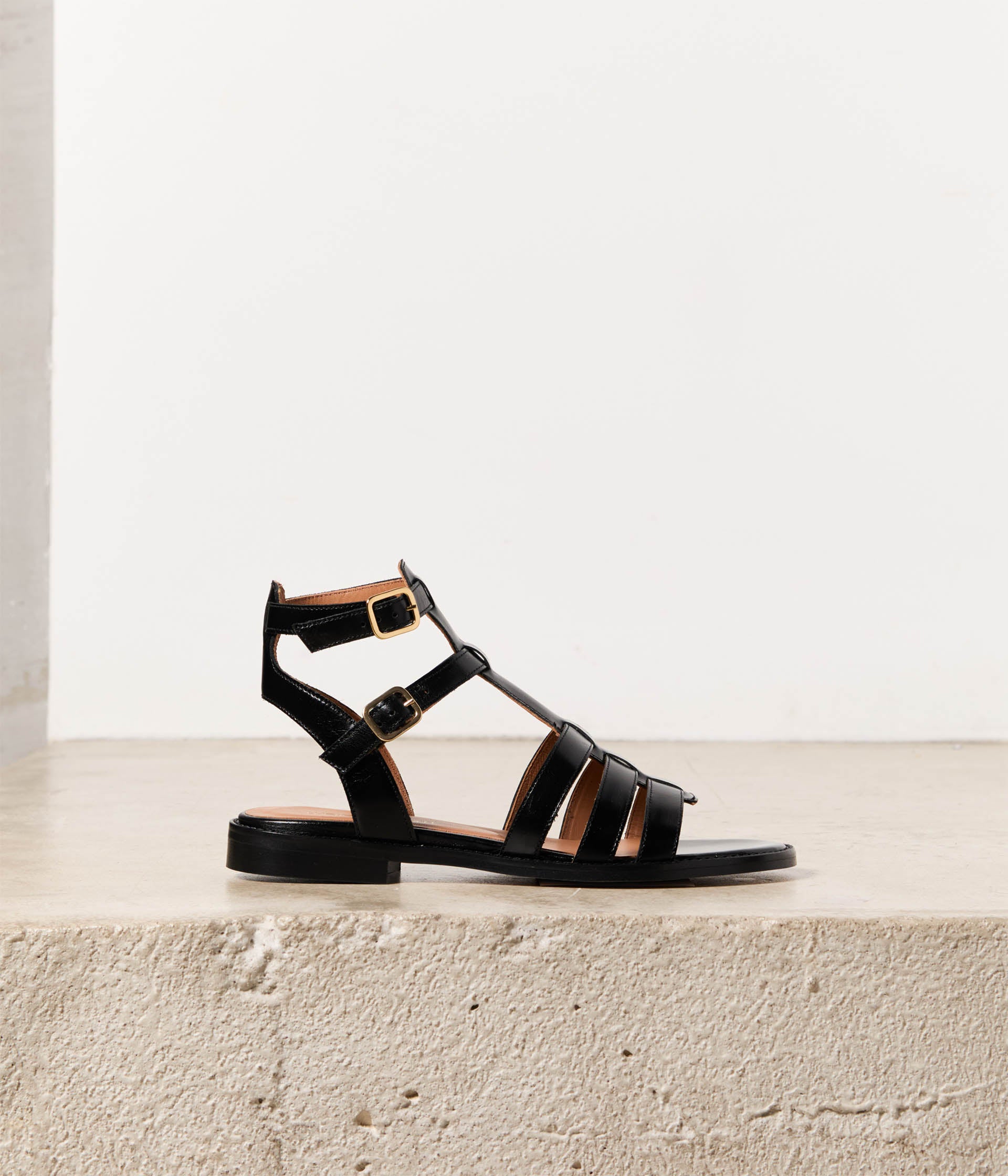Sandales spartiates noires Maxine
