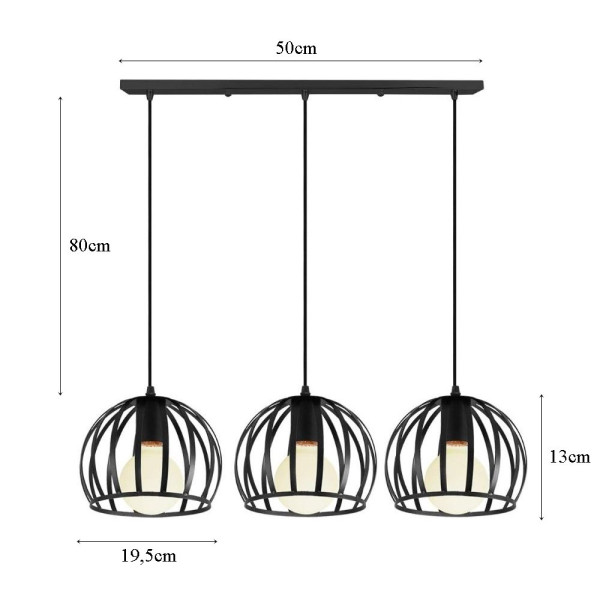 Lampa sufitowa metalowa loft k