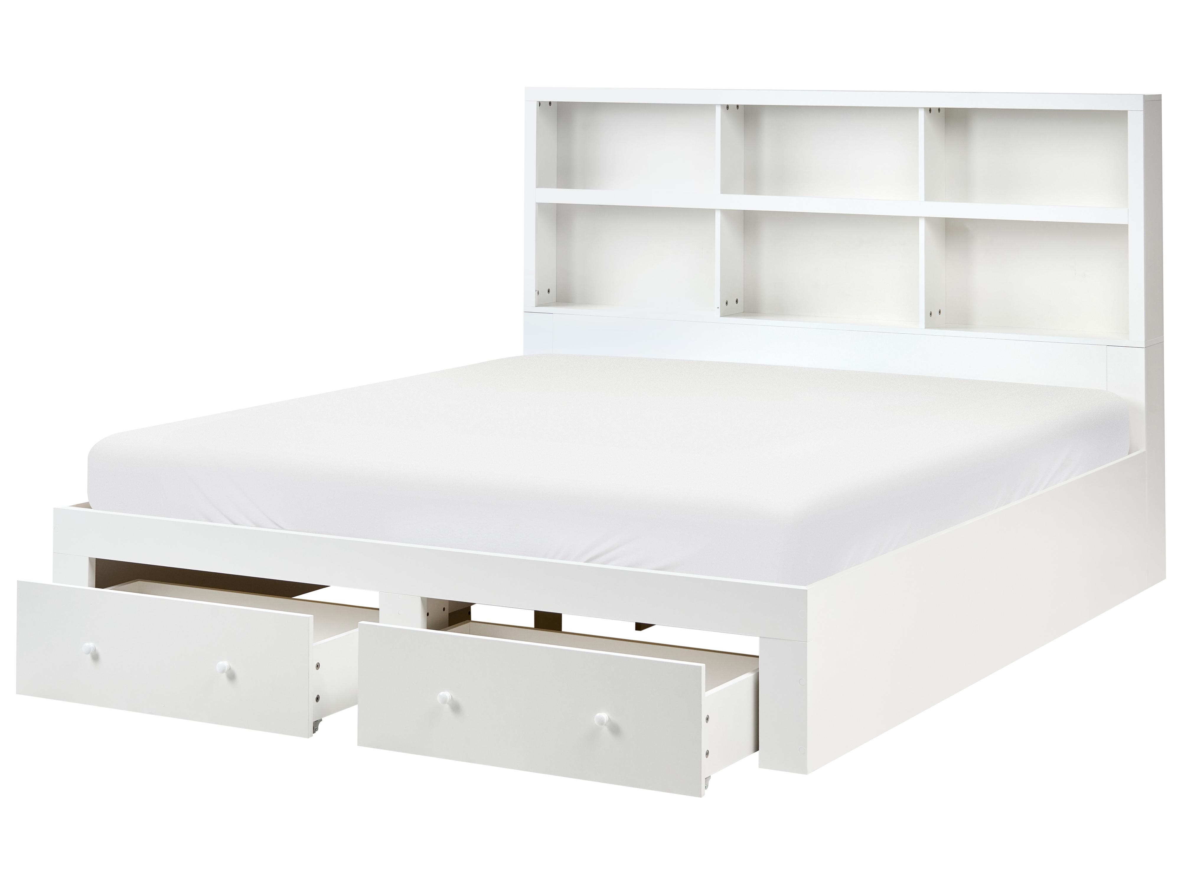 Bed with Storage Drawers TARARE 160 x 200 cm (EU King Size) White