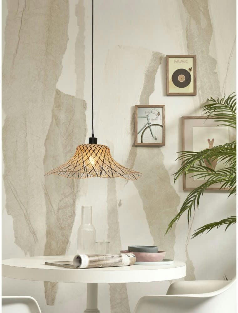 IBIZA - Suspension bambou  naturel/noir, h. 20cm