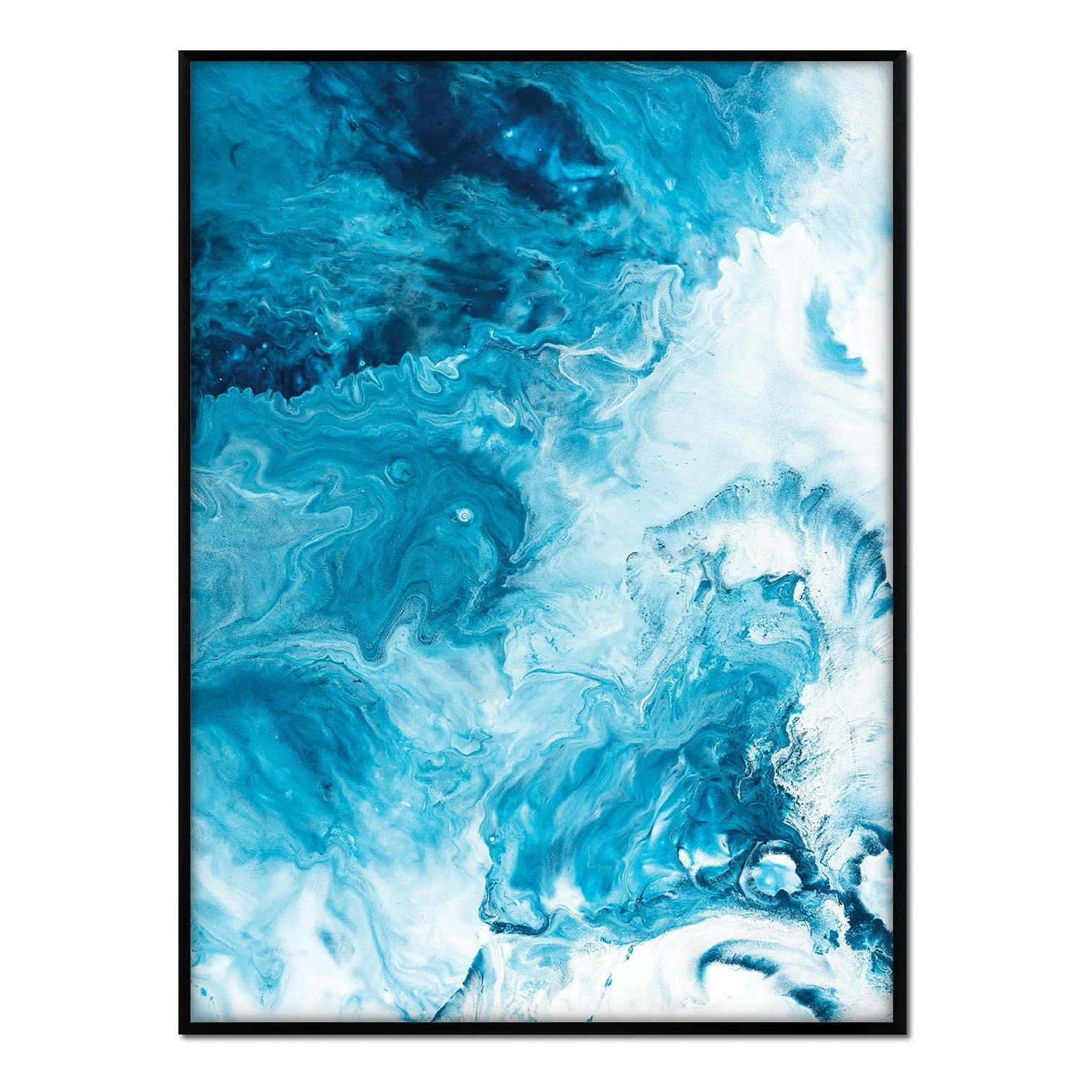 MAR - Affiche avec cadre noir - Dans l'eau - 30x40