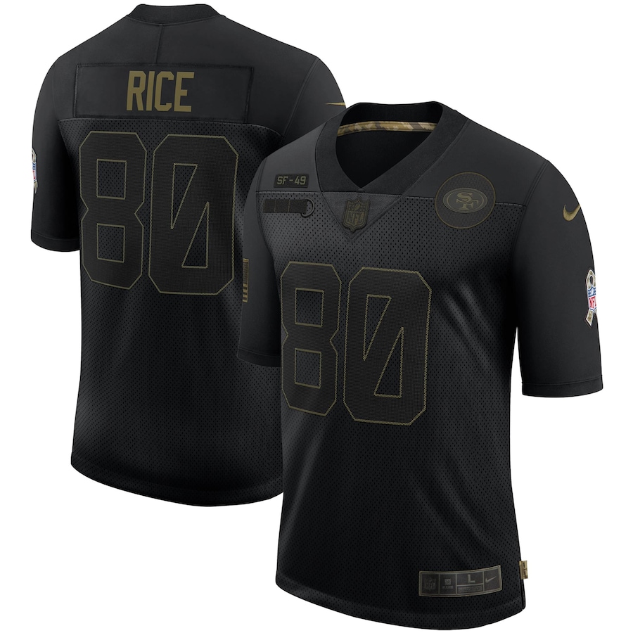 Men's Nike Jerry Rice San Francisco 49ers 2020 Salute To Service Retired Limited Jersey - Black