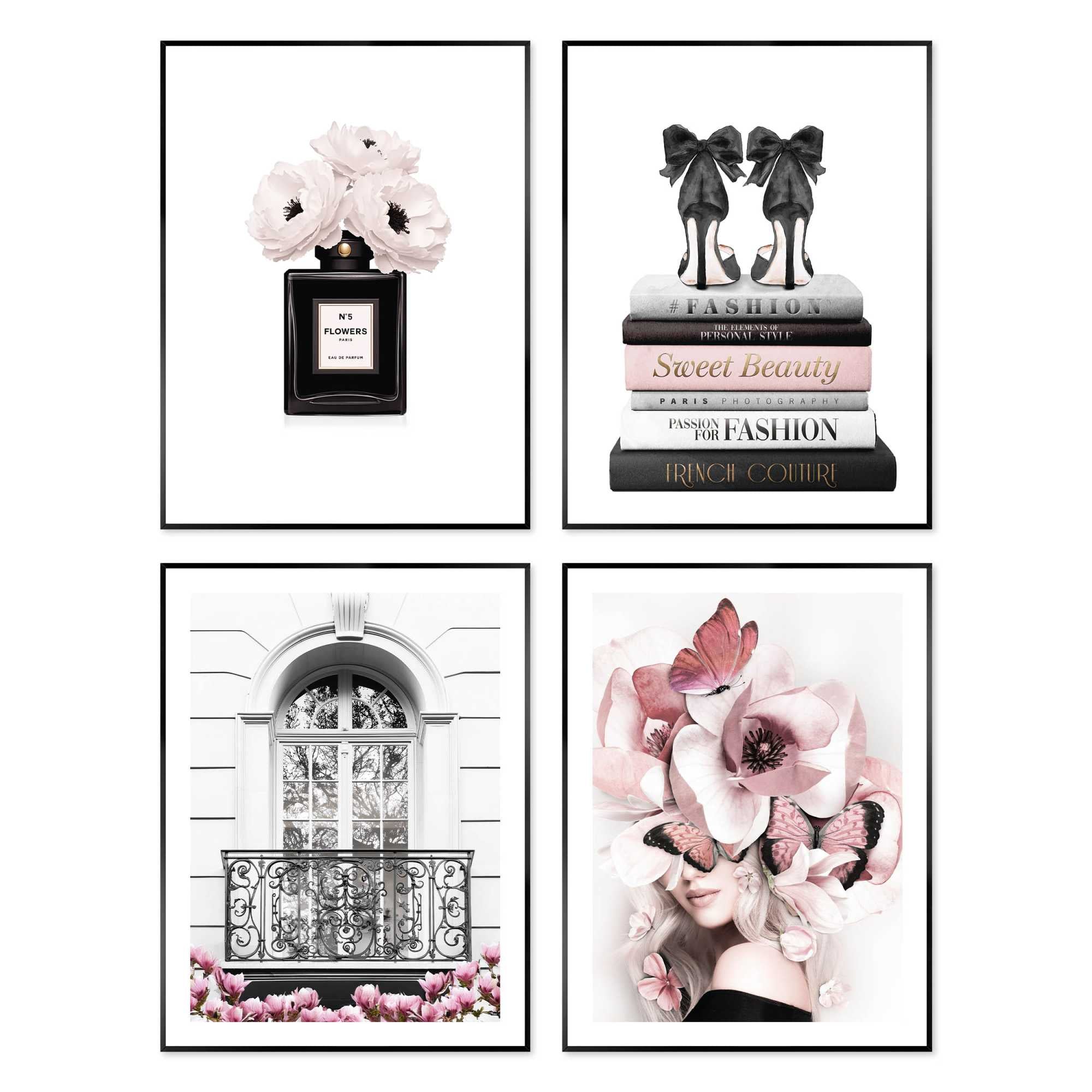 Reinders - Franse mode - Wanddecoratieset 30x40 cm - Roze