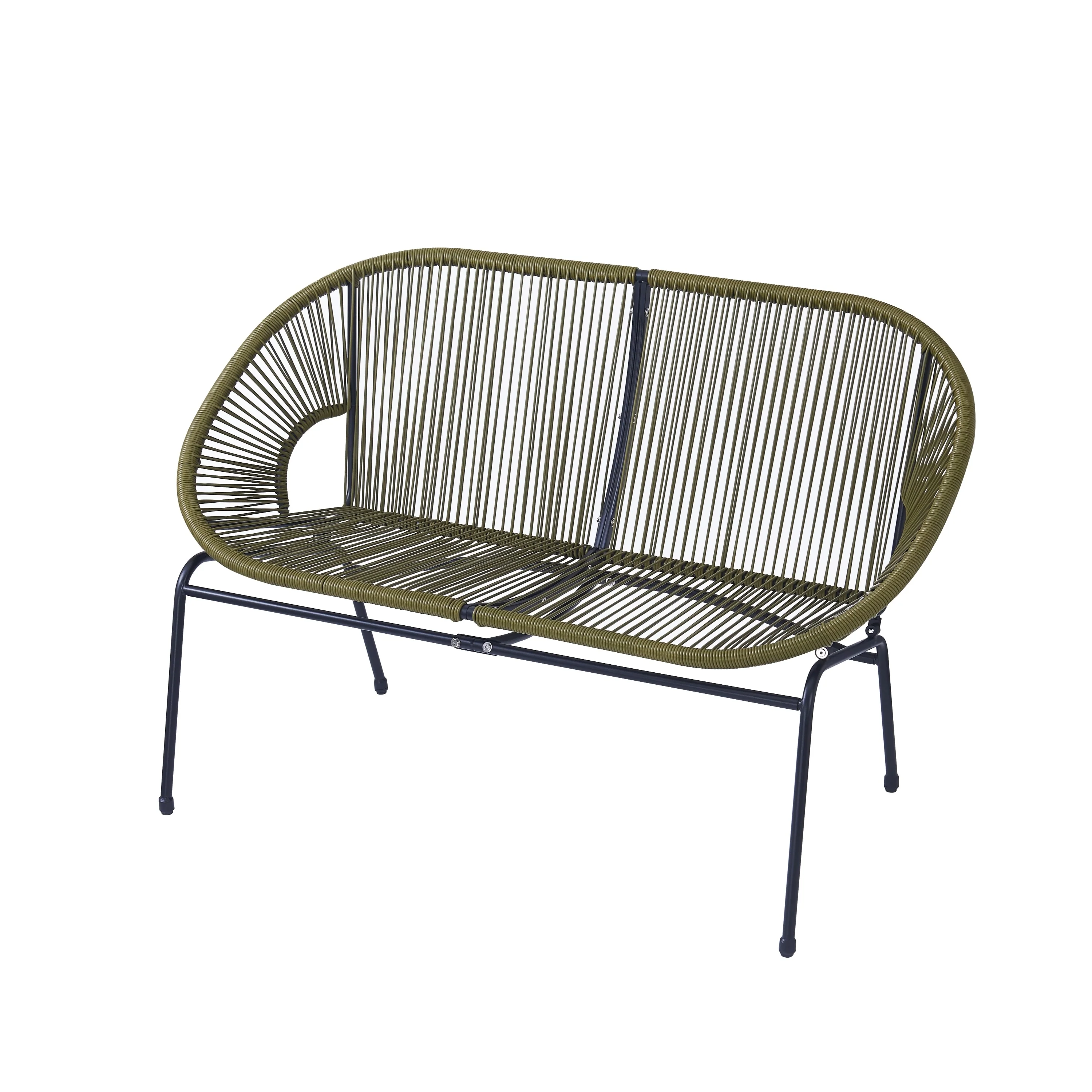 Condessa Outdoor Patio Wicker Loveseat (Excluding the table)