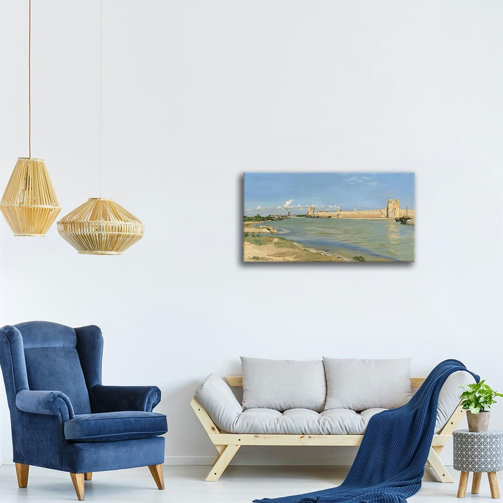 - Tableau Les Remparts D'Aigues-Mortes Frédéric Bazille 50x90cm