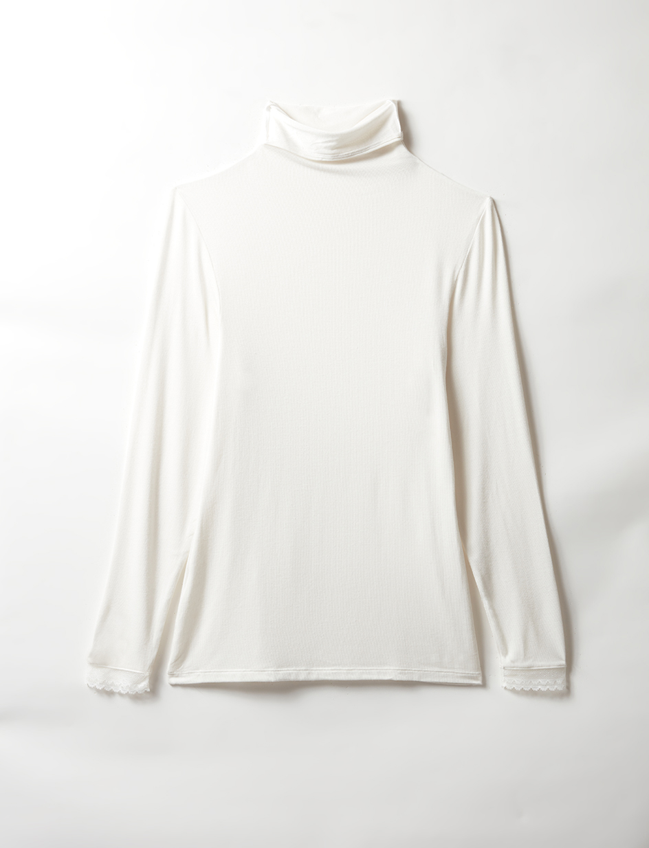Top col roulé HEATTECH&reg; BORD DENTELLE