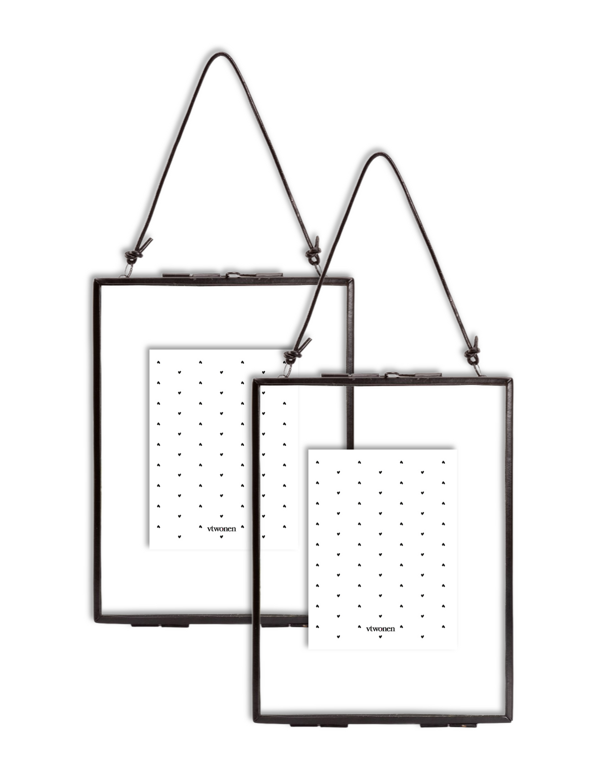 vtwonen Fotolijsten industrieel - 2 fotolijstjes - Metaal - Fotolijst zwart - 14x19cm
