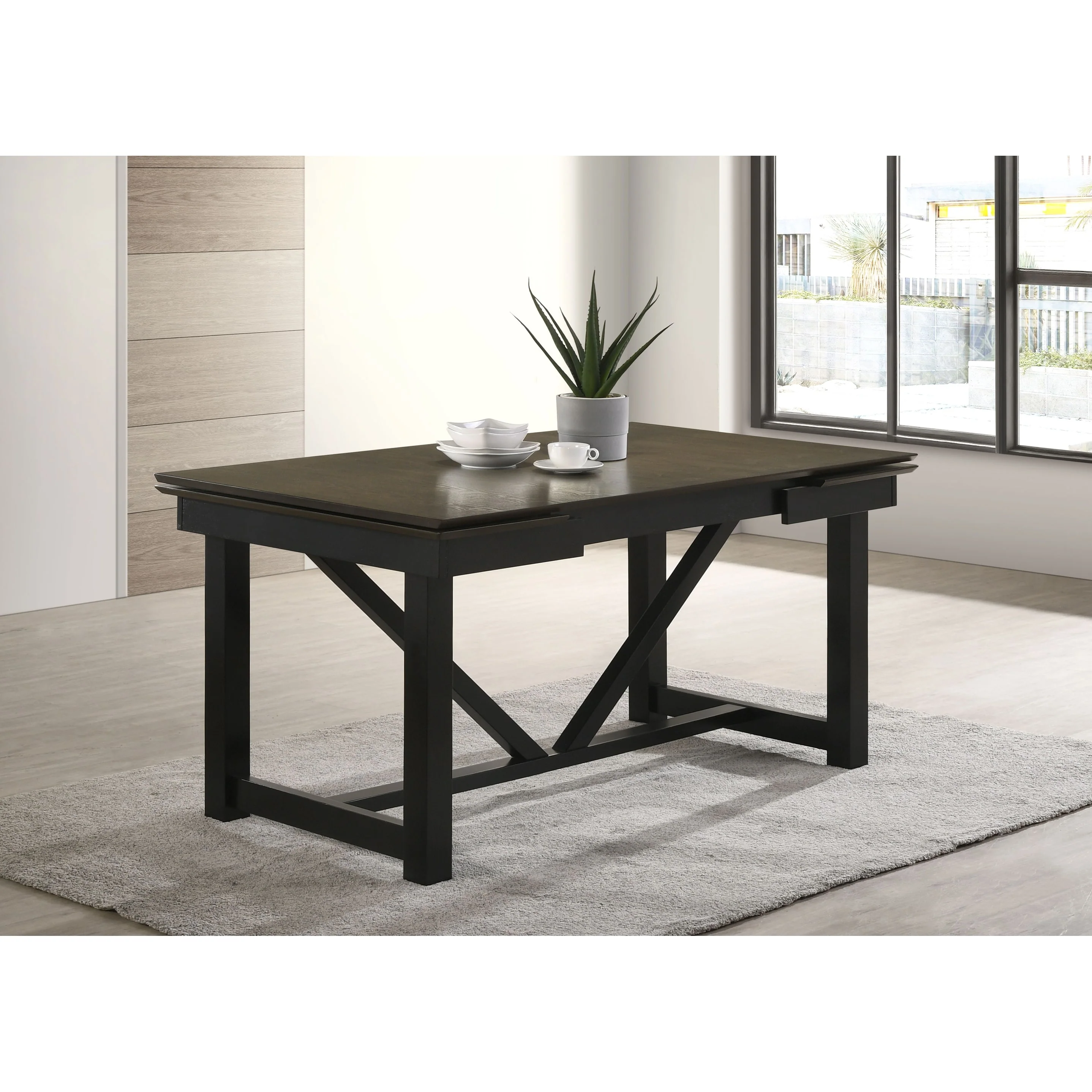 Malia Rectangular 87-inch Extension Leaf Dining Table Oak