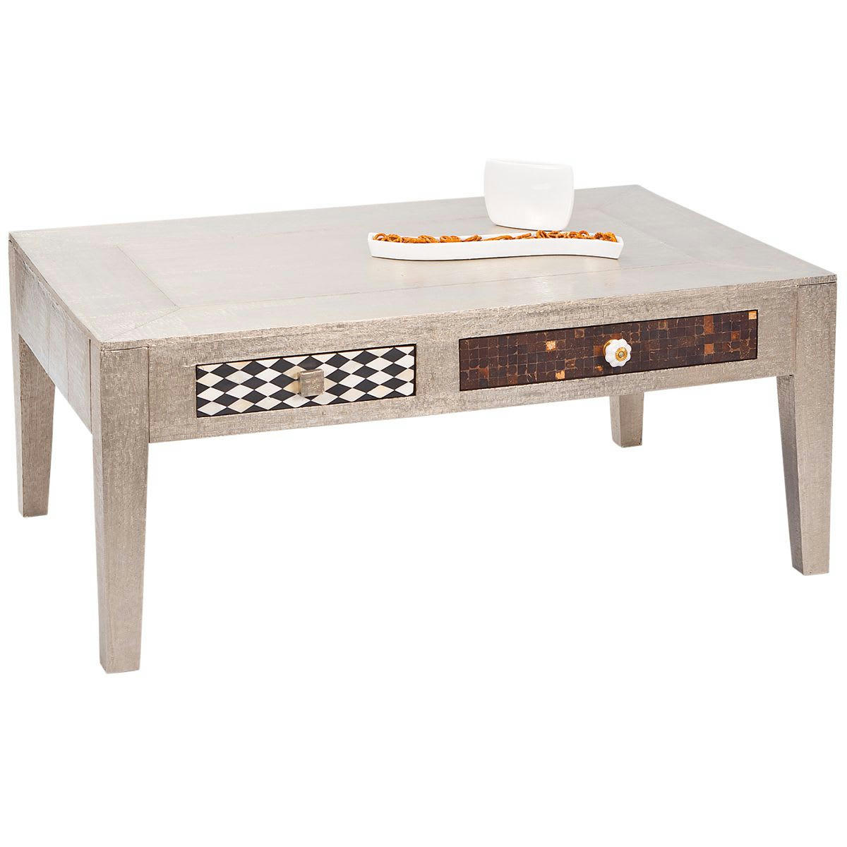 TEXAS - Table  basse rectangulaire finition métallique