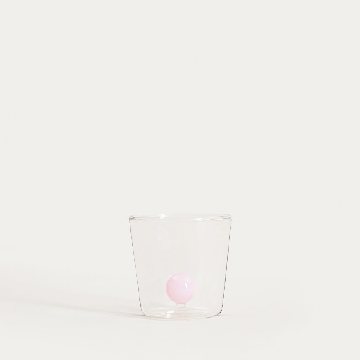 Szklanka PALLORA z różową kulką w środku 0,3 l