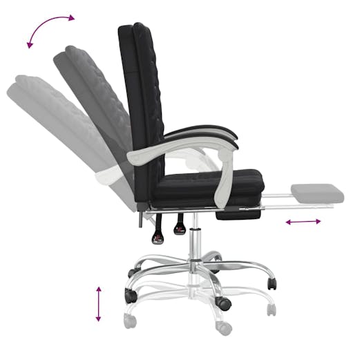 NNEVL Reclining Office Chair Black Faux Leather