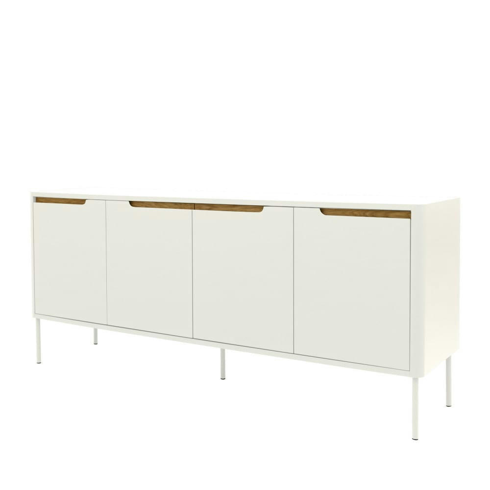 SWITCH - Buffet en bois 4 portes L173cm blanc