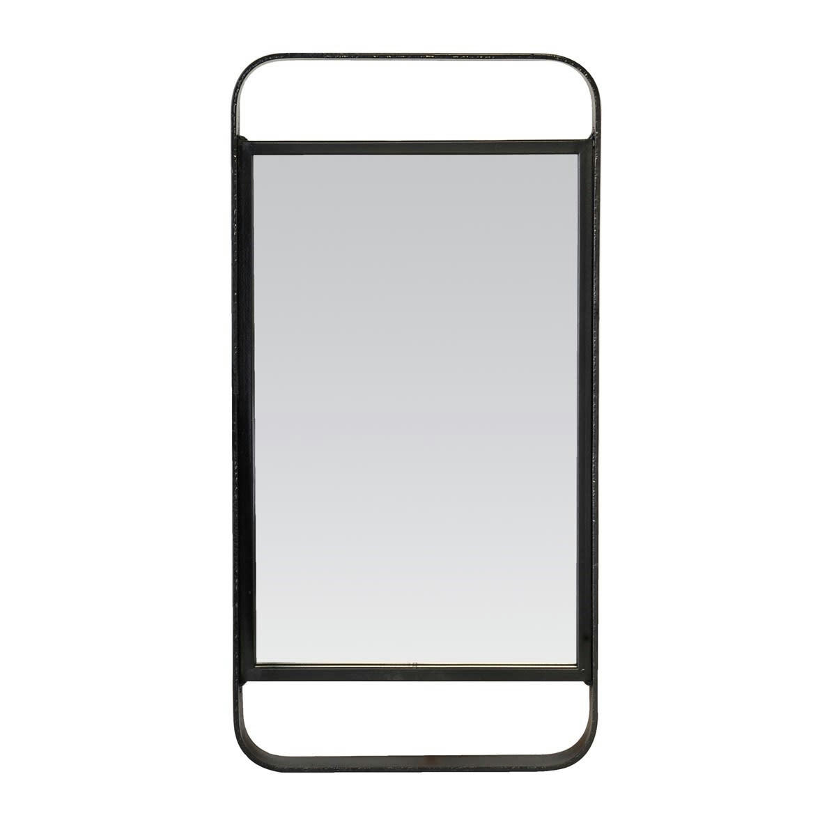 - Miroir ajouré en métal noir 25x50cm