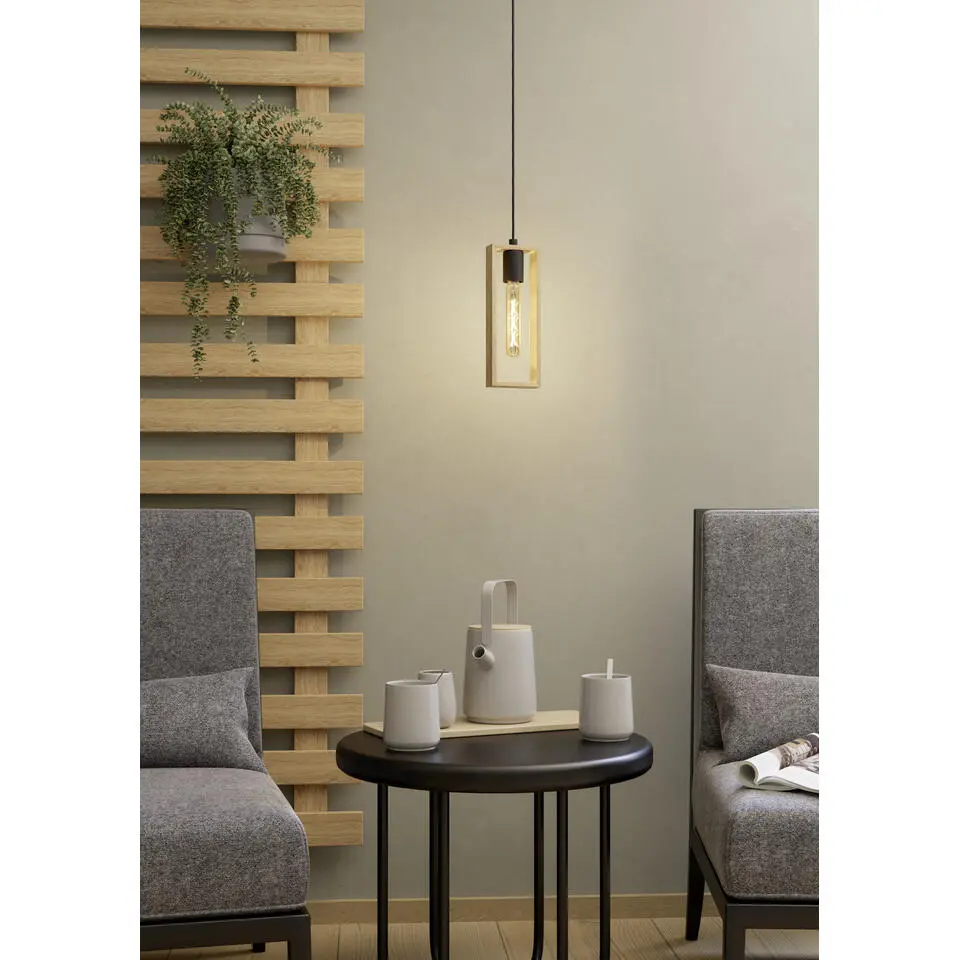 EGLO Littleton Hanglamp - E27 - 11 cm - Zwart/Bruin