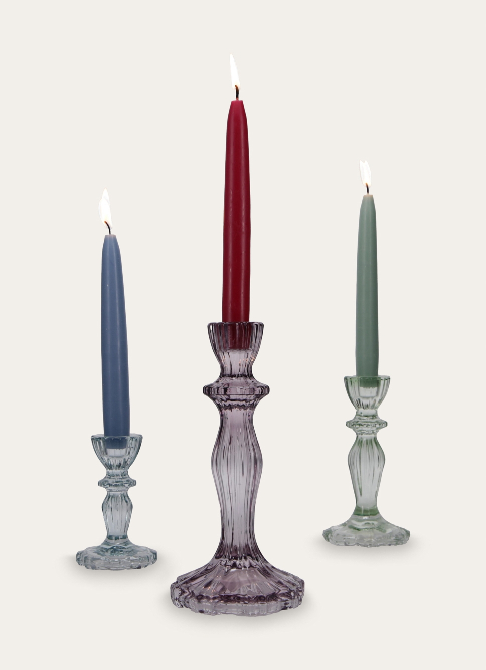 BOUGEOIR EN VERRE ESPRIT CHANDELIER PARME