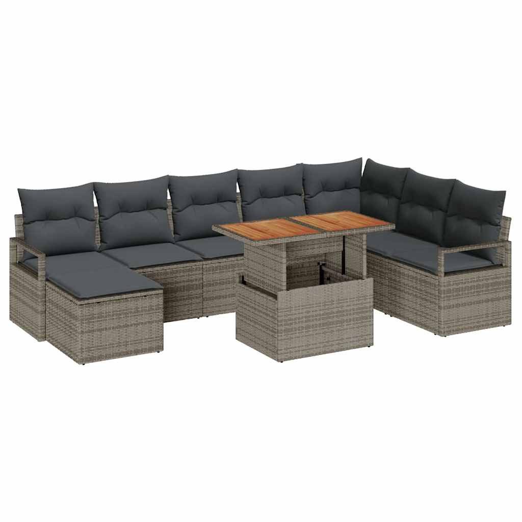 Zestaw Mebli Ogrodowych Komplet Wypoczynkowy Szary Na Taras Ogród Rattan