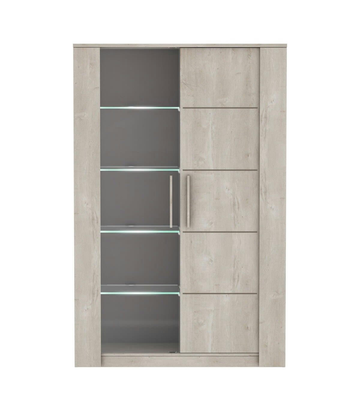 ANTIBES - Vaisselier 2 Portes Décor Chêne campagne - L114 x H175,8 cm