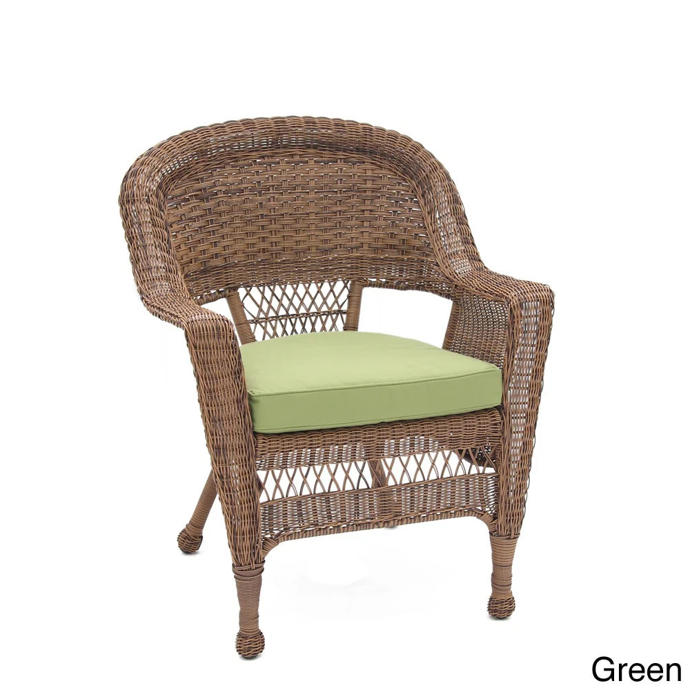 Honey Wicker Chair/ Cushion (Set of 4)