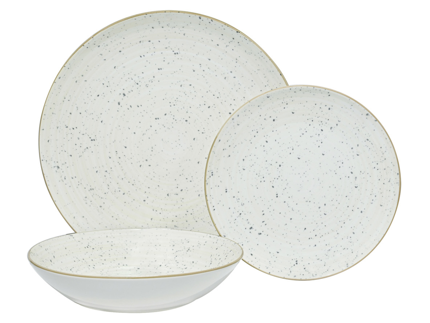 Komplet obiadowy porcelanowy Rita 12 el. kremowy