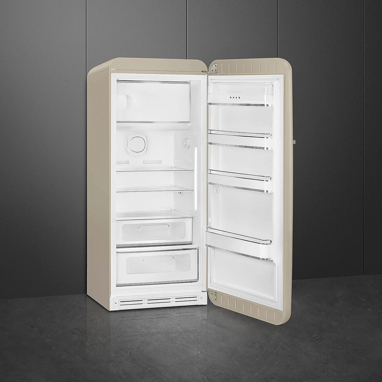 60cm 50s Style Right Hand Hinge Fridge with Icebox Perfectly Pale