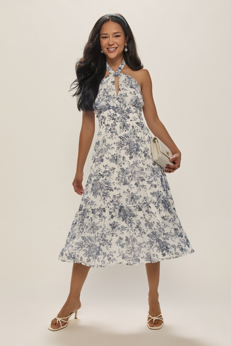 Kimberly Floral Halter Midi Dress