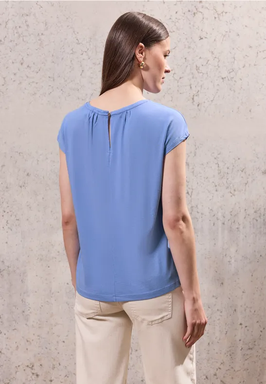 Basic Shirt mit Raffung