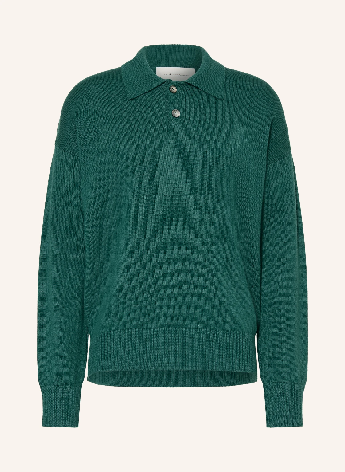 Ami Paris Strick-Poloshirt mit Leinen