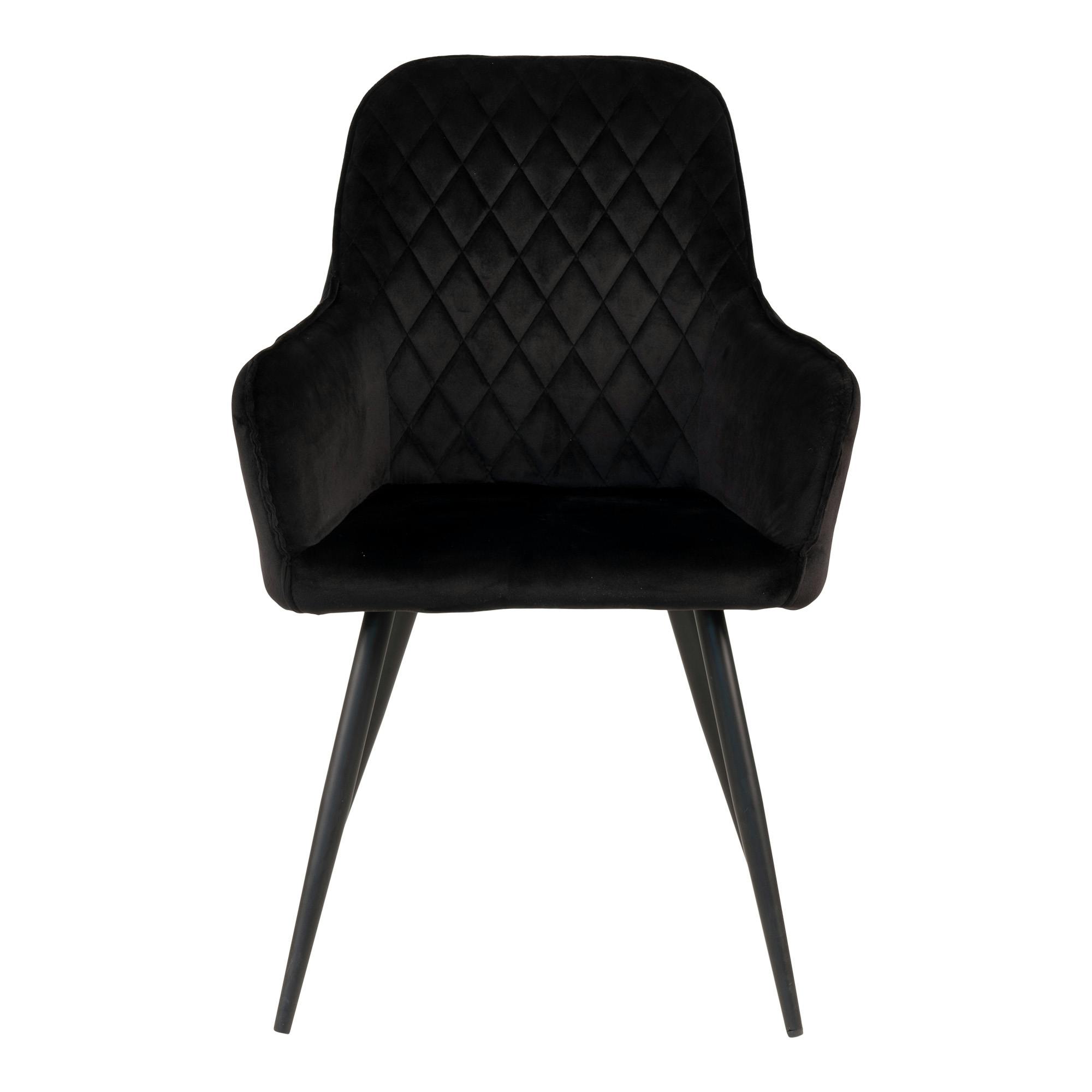 Fauteuil de table en velours noir (lot de 2) SAVONE