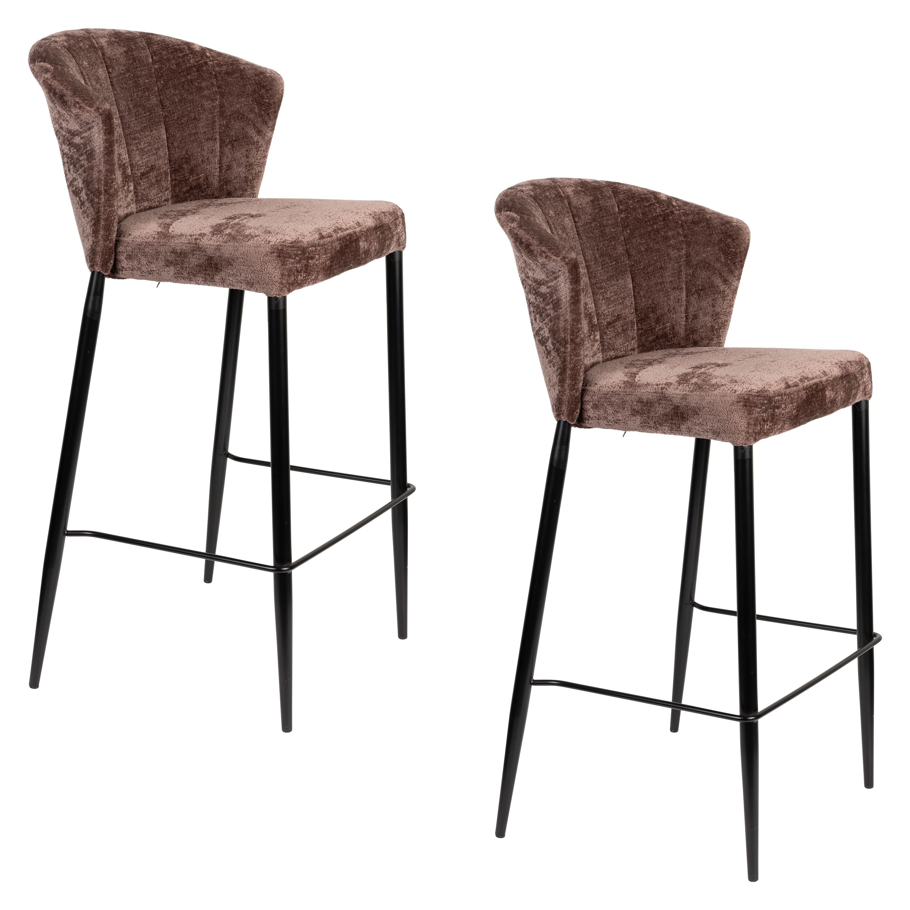 Dutchbone Georgia Barkrukken rugleuning 73 cm Paars - Set van 2