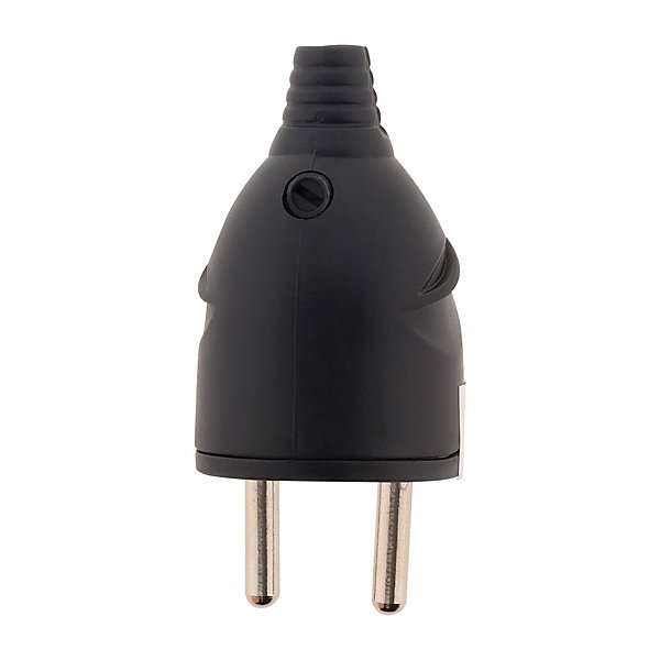 Fiche mâle 16A 2P T - Noir - Zenitech