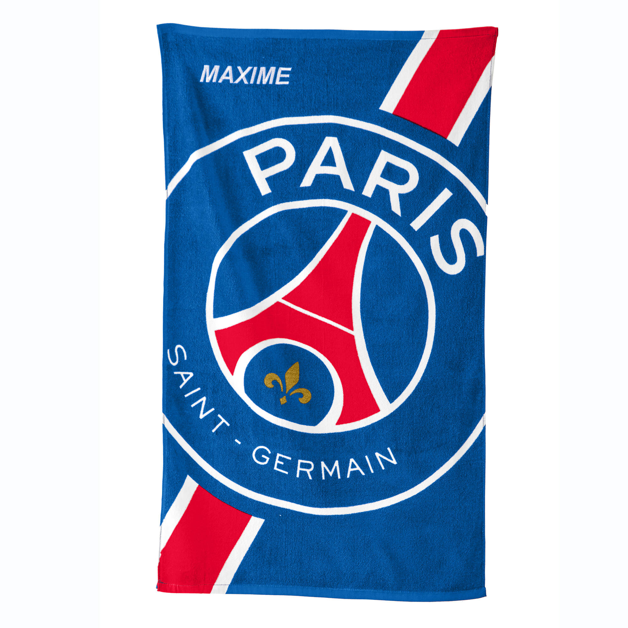 Drap de bain enfant PSG&reg; personnalisable, éponge et velours coton - 320g/m2