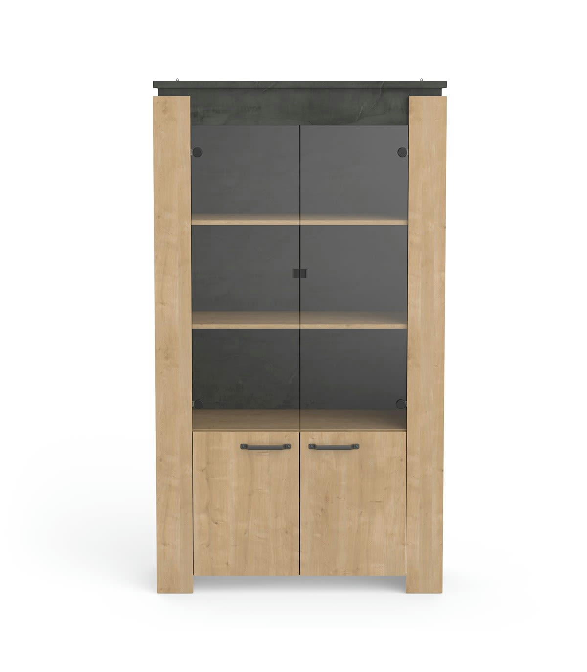 AUSTIN - Vaisselier 2 portes vitrées et 2 portes pleines - H174,50 cm