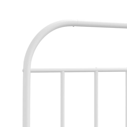 NNEVL Metal Bed Frame with Headboard White 107x203 cm