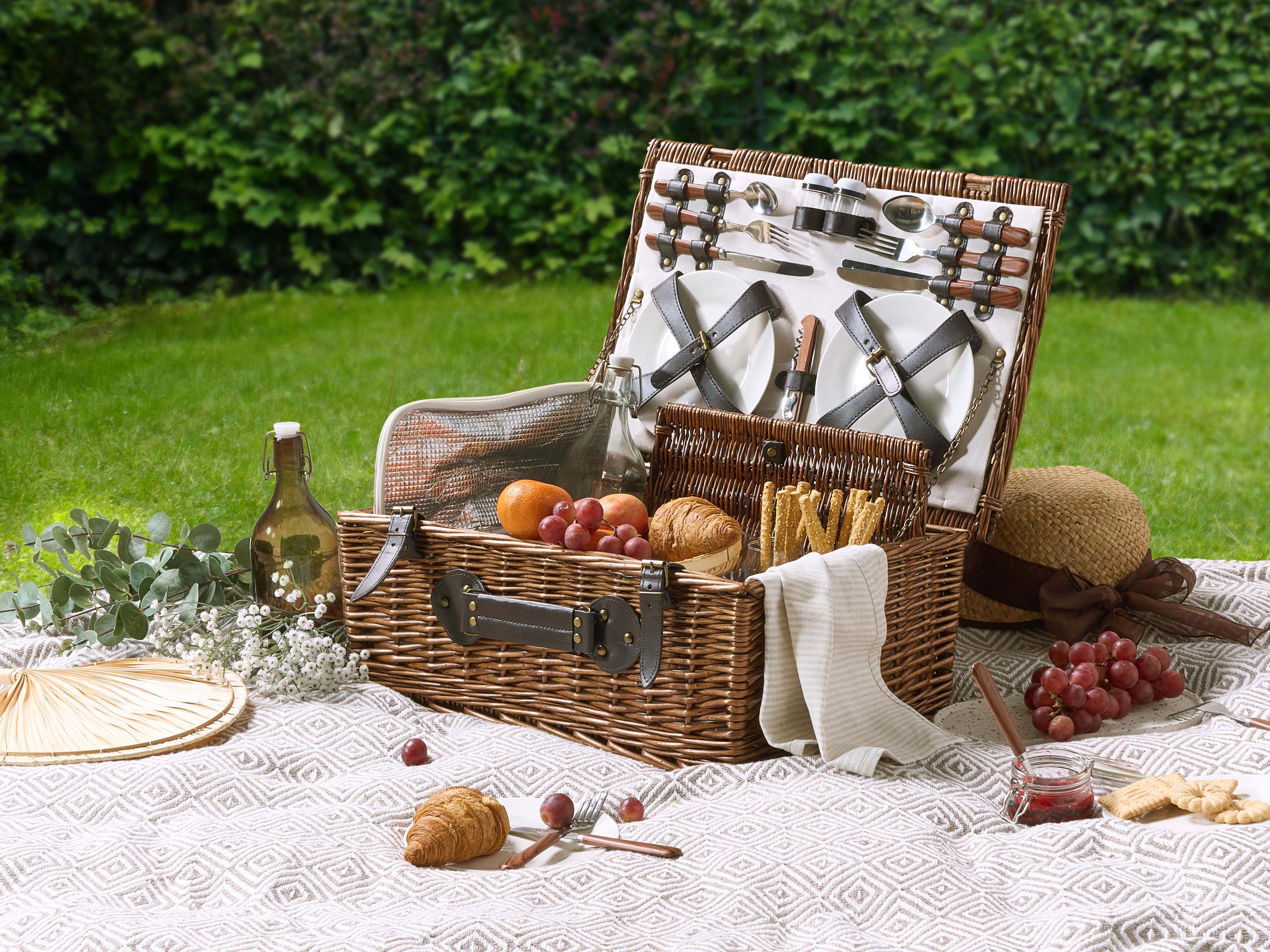 Picnic Basket PRUNEAU Wicker Brown