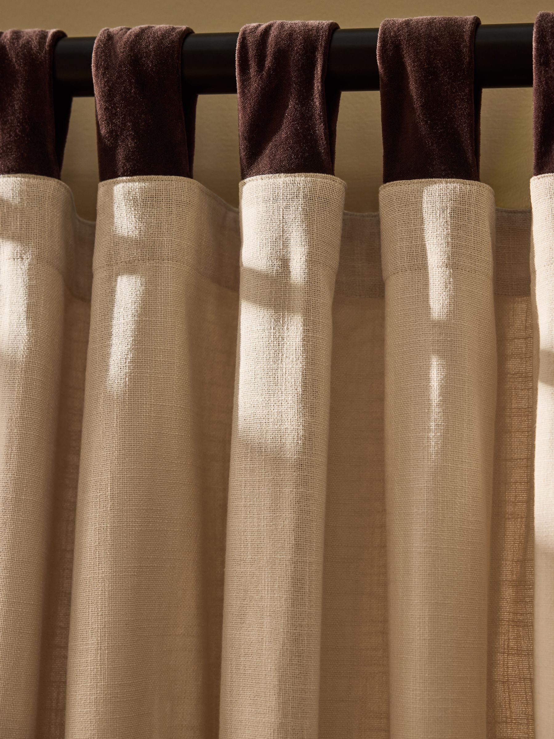 Hadlo Textured Cotton Tab Top Curtains in Natural