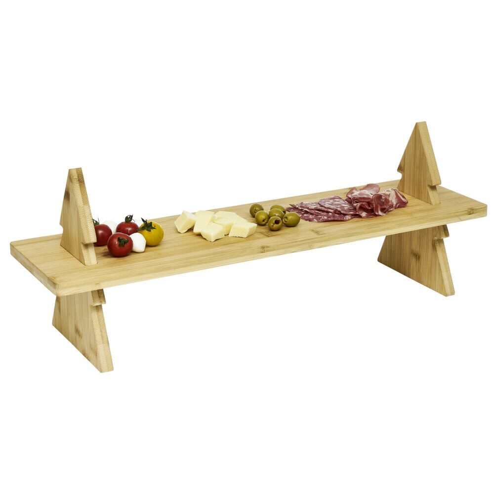 Plateau de présentation en bambou design sapin L60cm