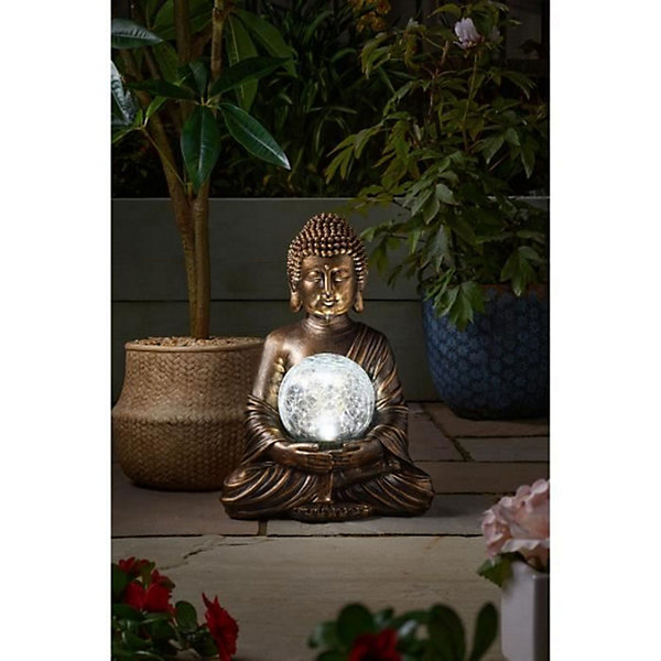 Buddha et Globe - 35 x 26 x 23 cm - 10 LED blanc