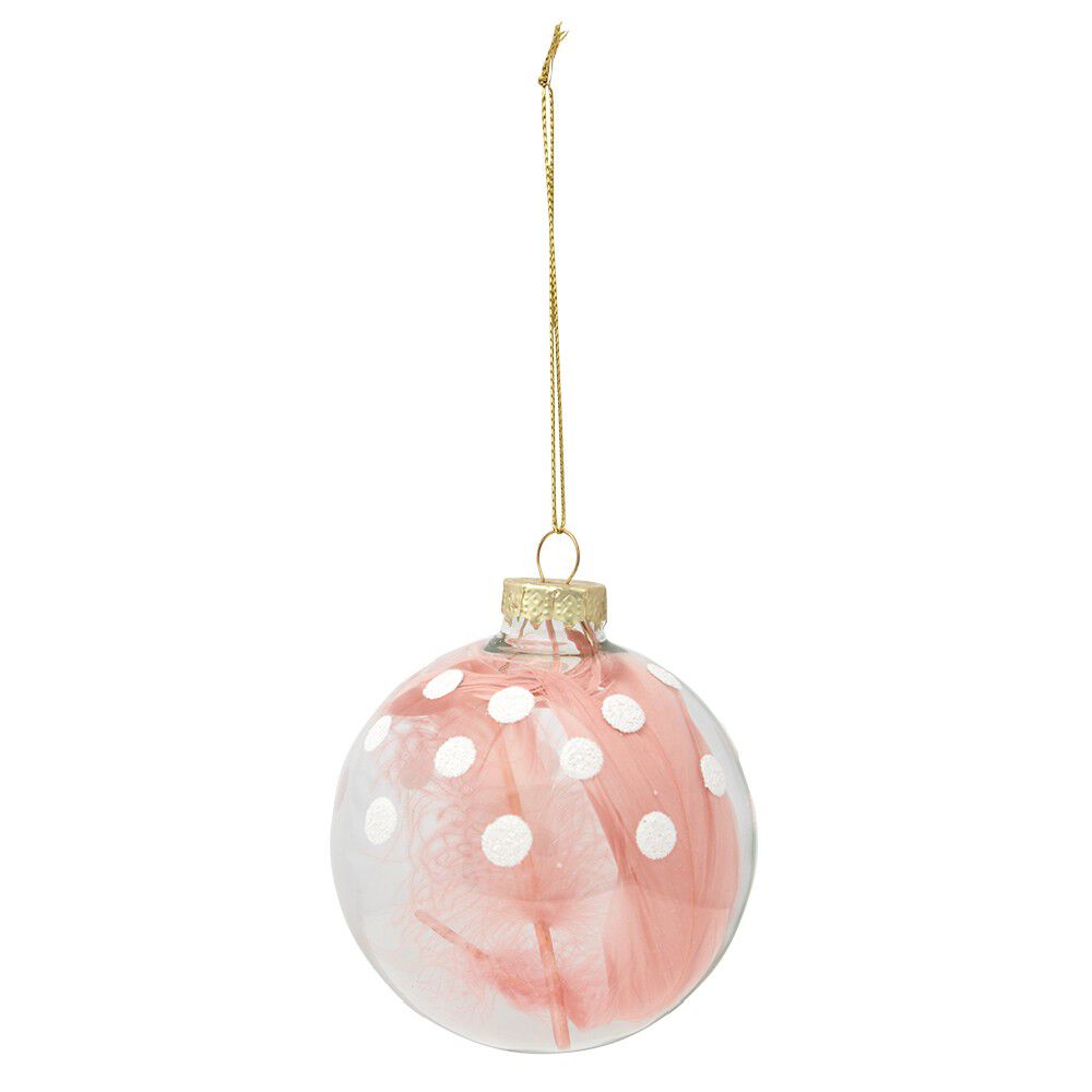 Boule en verre transparent avec plume