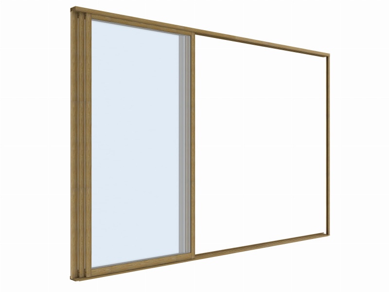 Drzwi przesuwne szklane Luxe 4m do pergoli kolor drewna 370x238m